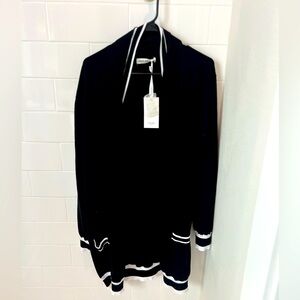 NWT black with white trim cardigan
